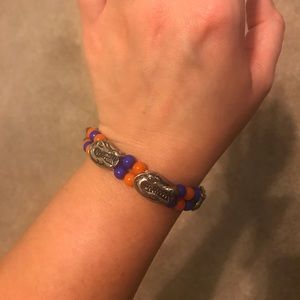 Gator orange and blue beaded bracelet